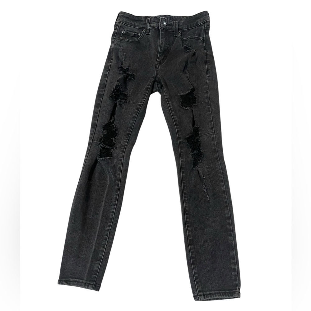 Aeropostale Charcoal Distressed High Rise Jegging Size 6 Short